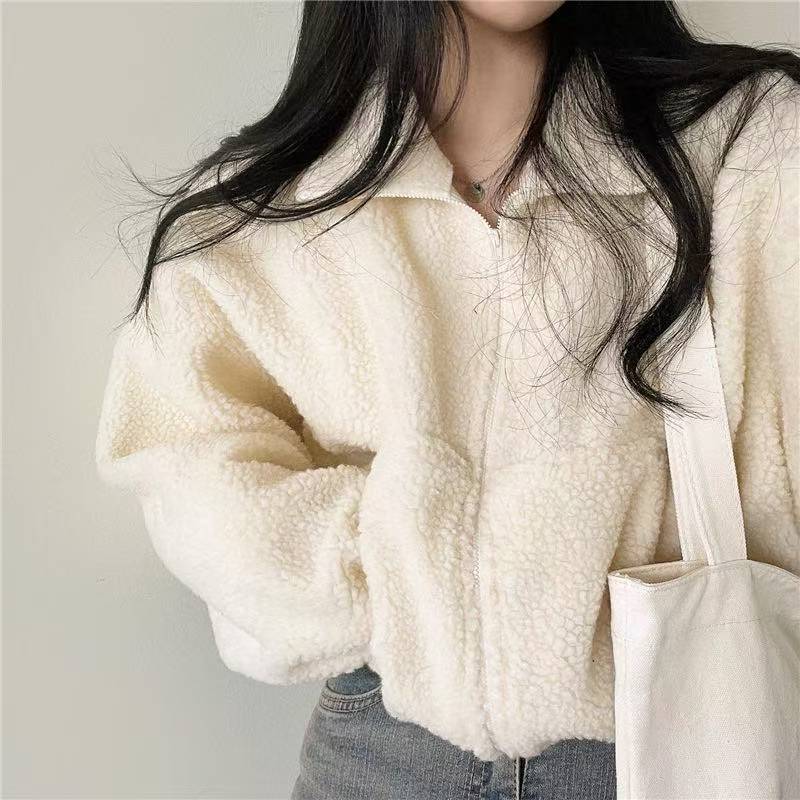 Veste à capuche courte zippée  - Sherpa Hoodie Fleece avis et prix