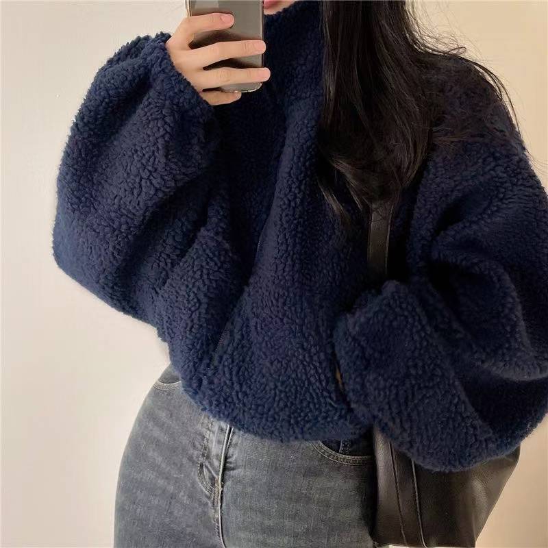 Veste à capuche courte zippée  - Sherpa Hoodie Fleece avis et prix