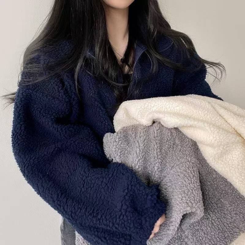 Veste à capuche courte zippée  - Sherpa Hoodie Fleece avis et prix